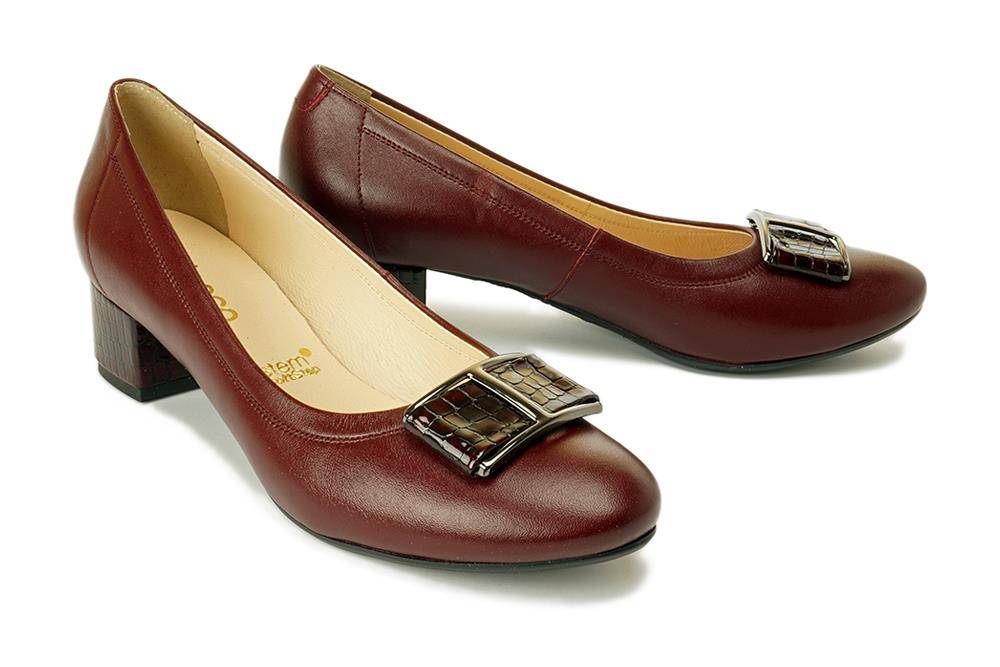 BIOECO BY ARKA 5632 1573+1845 bordo, czółenka damskie - Bioeco by Arka