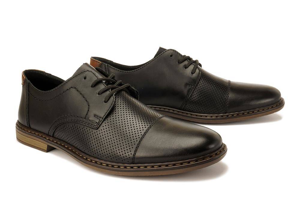 RIEKER 13427-00 black, półbuty męskie - Rieker