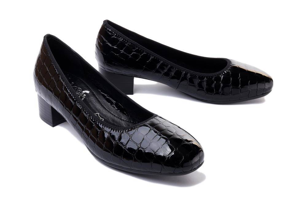 RIEKER 49260-02 black, czółenka damskie - Rieker