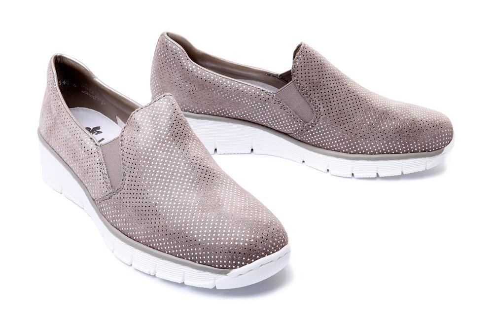 RIEKER 53766-41 grey, półbuty damskie - Rieker