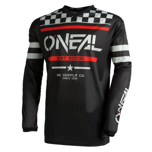O'NEAL | Dzieci | MX MTB | Lekki materiał, ergoIngenialnie wąski krój dla idealnego dopasowania | Element Youth Jersey Squadron V.22 | Black Grey | XL