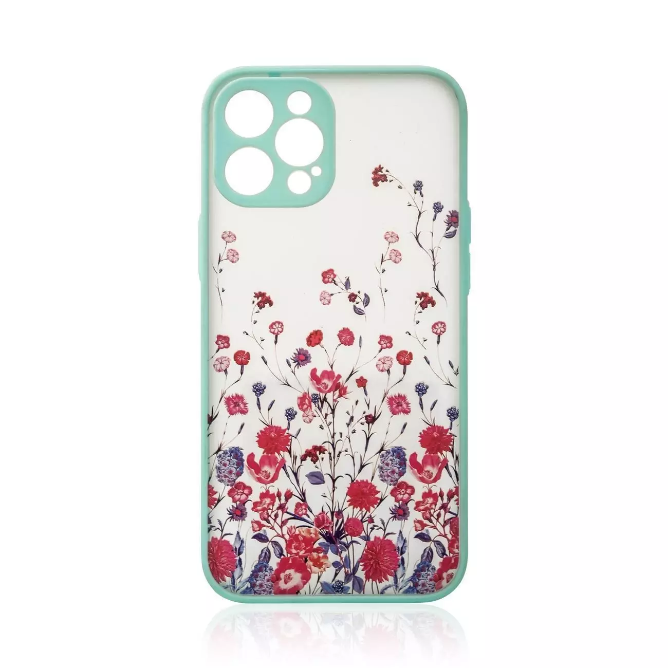 Design Case etui do iPhone 12 Pro pokrowiec w kwiaty jasnoniebieski