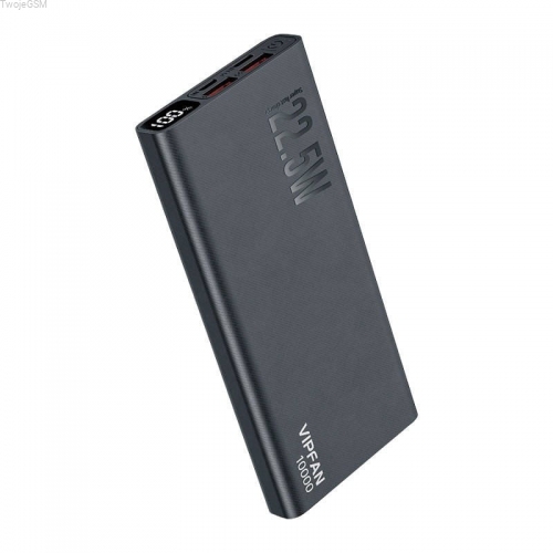 Vipfan Powerbank F06 10000mAh, 22.5W, PD (czarny)