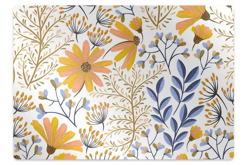 Mata na podłogę pod krzesło Pastelowa łąka 140x100 cm