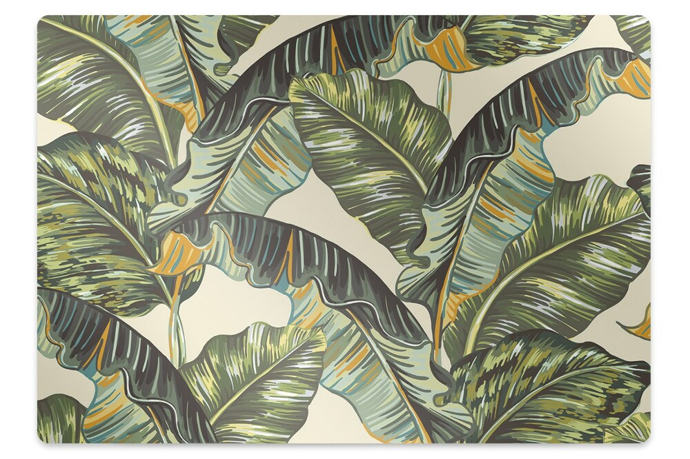 Mata pod krzesło do biura Tropikalne liście 120x90 cm