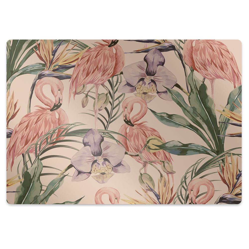 Podkładka pod krzesło obrotowe Flamingi 100x70 cm