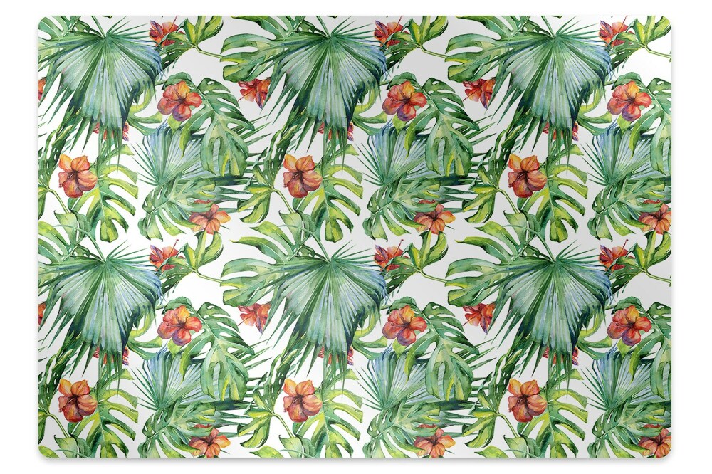 Mata pod fotel ochrona paneli Hawajskie liście 140x100 cm