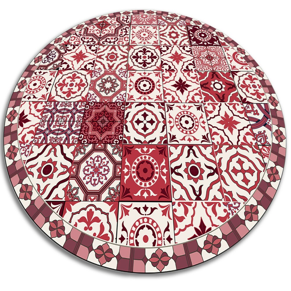 Uniwersalny dywan okrągły winylowy portugalskie kafelki fi50 cm