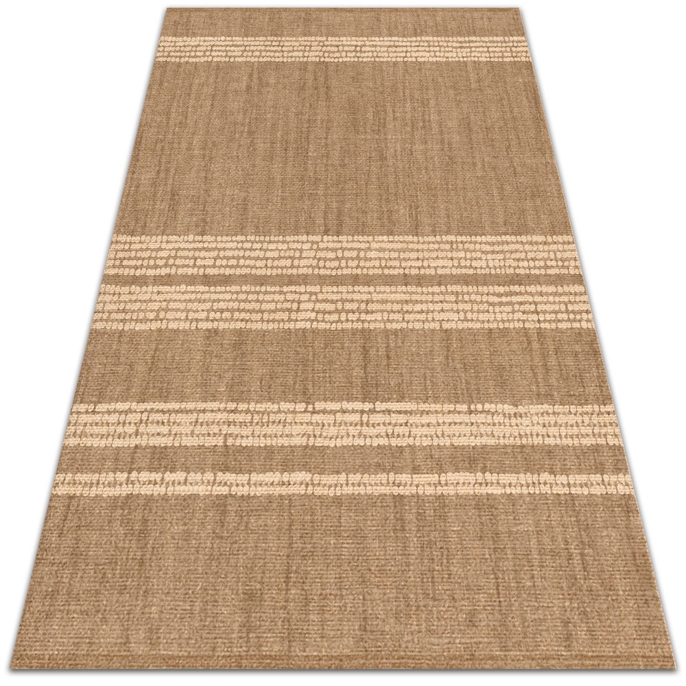 Modny winylowy dywan Beżowy w linie 150x225 cm