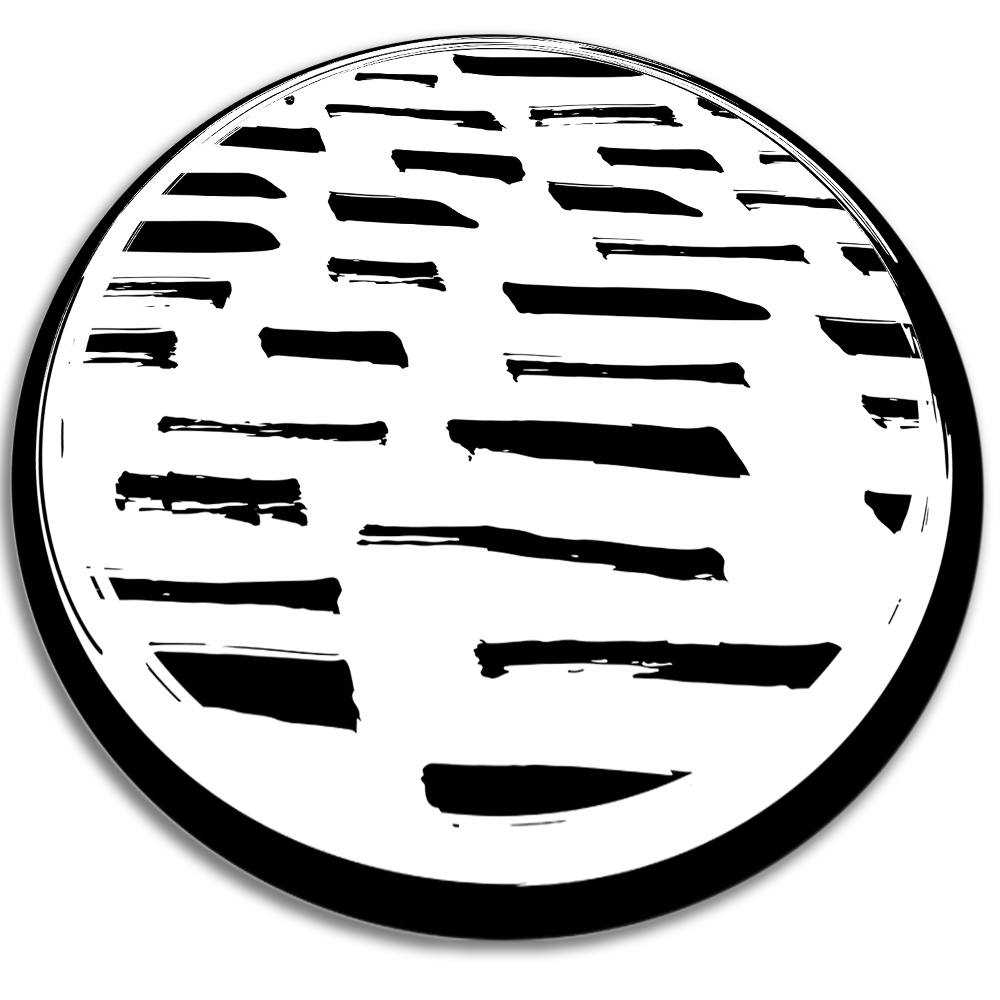 Modny winylowy dywan okrągły pociągnięcia pędzlem fi80 cm