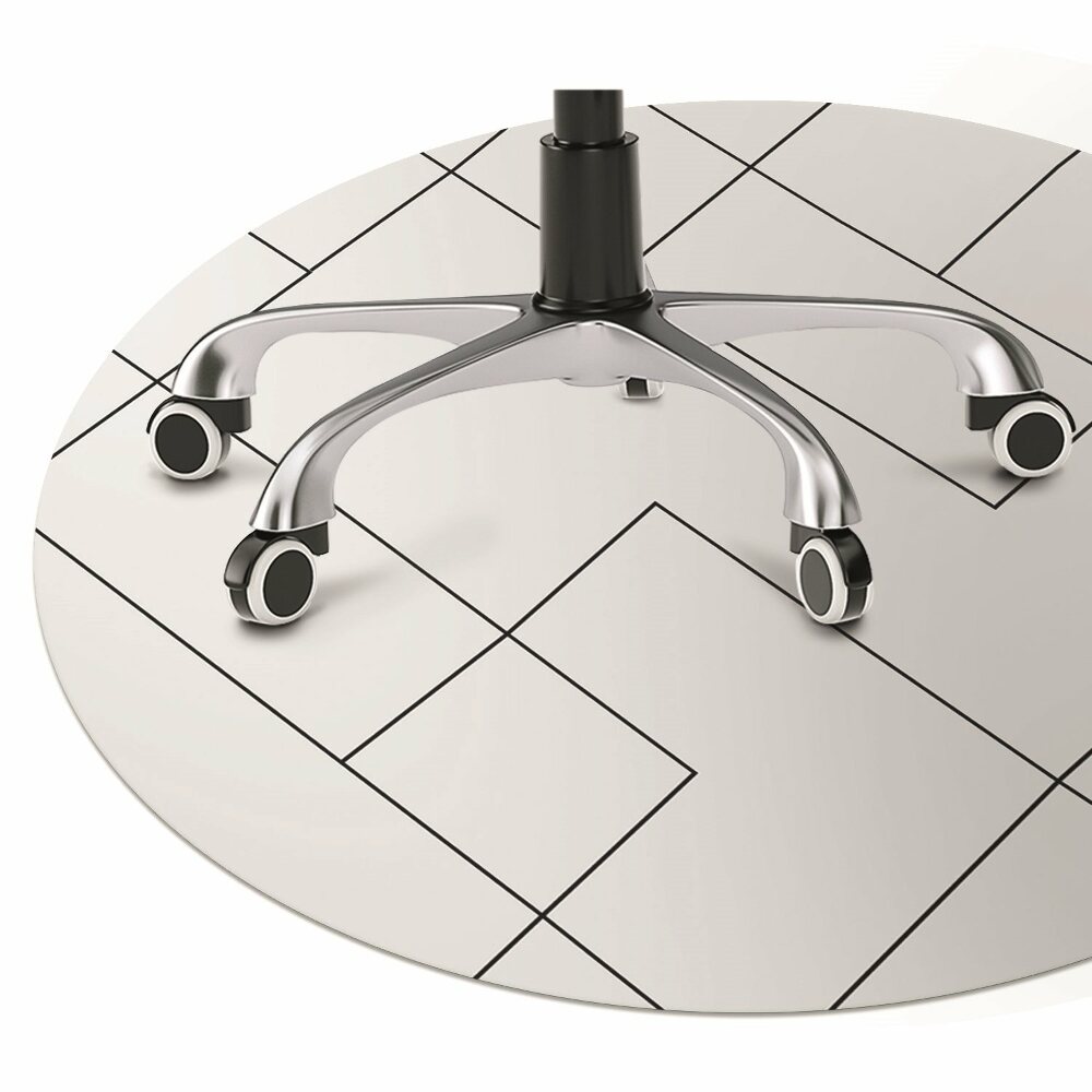 Mata pod fotel ochrona paneli Linie i kwadraty fi100 cm