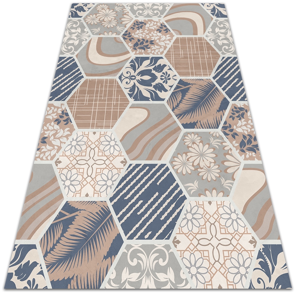 Modny winylowy dywan Hawajskie hexagony 120x180 cm
