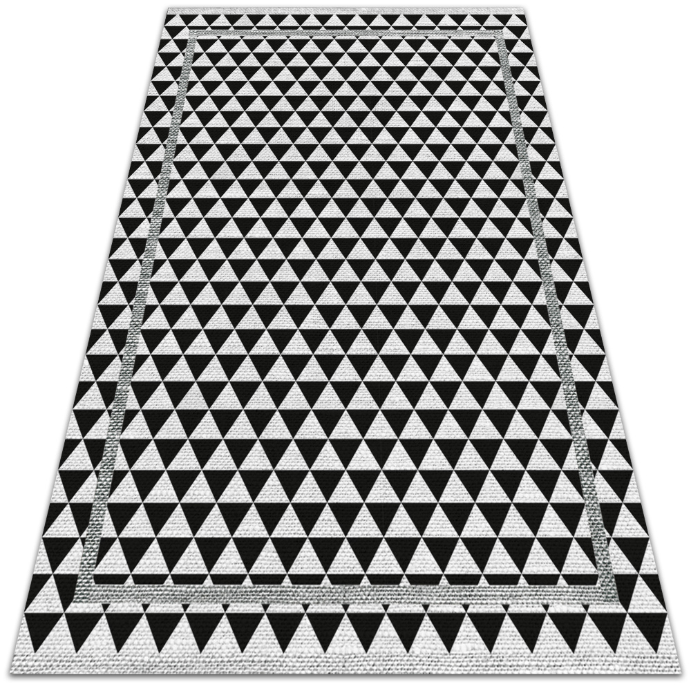 Dywan winylowy Czarno białe trójkąty 60x90 cm