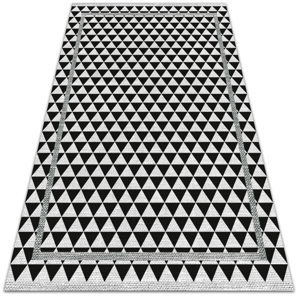 Dywan winylowy Czarno białe trójkąty 140x210 cm