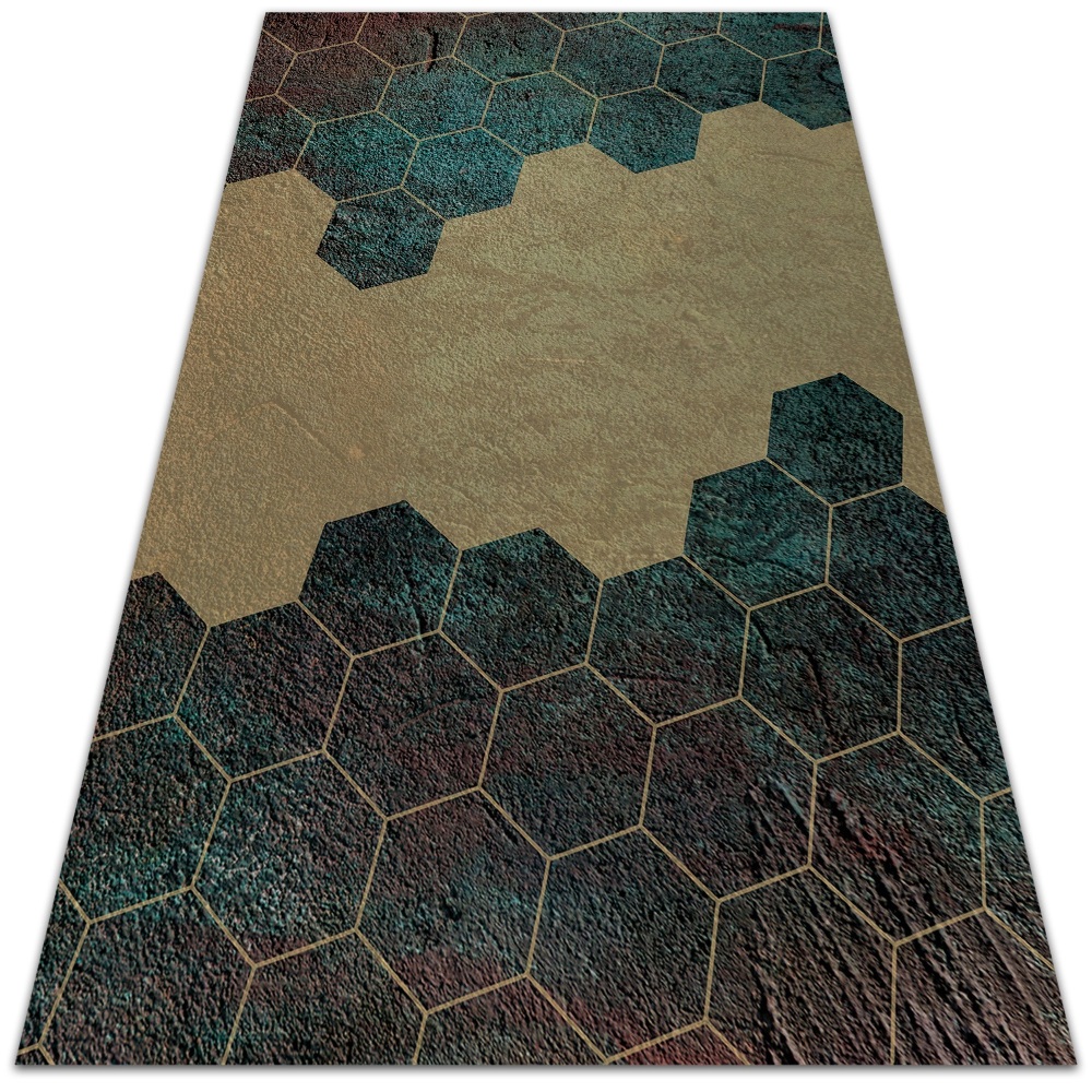 Modny winylowy dywan Betonowe heksagony 100x150 cm