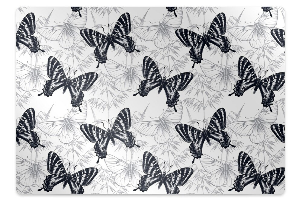 Mata na podłogę pod krzesło Rysunek motyli 100x70 cm