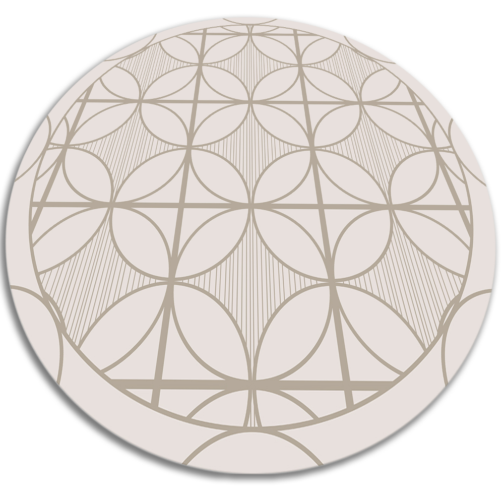 Winylowy dywan okrągły geometryczne koła fi120 cm