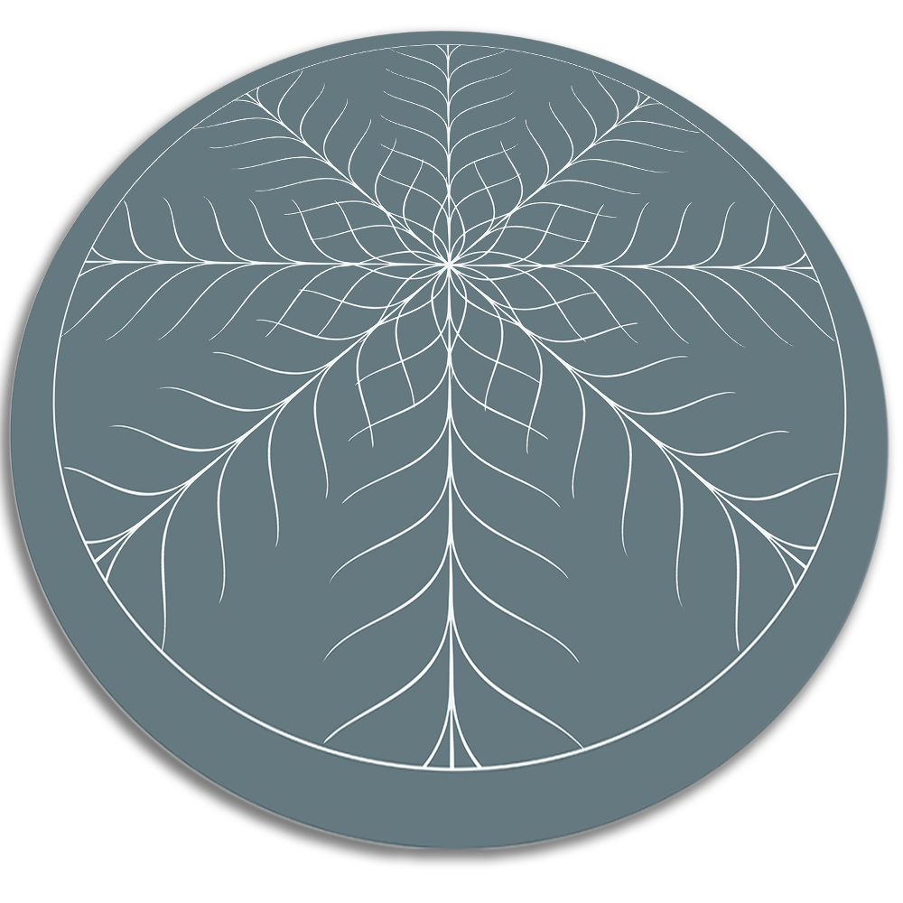 Uniwersalny dywan okrągły winylowy abstrakcyjny kształt fi60 cm