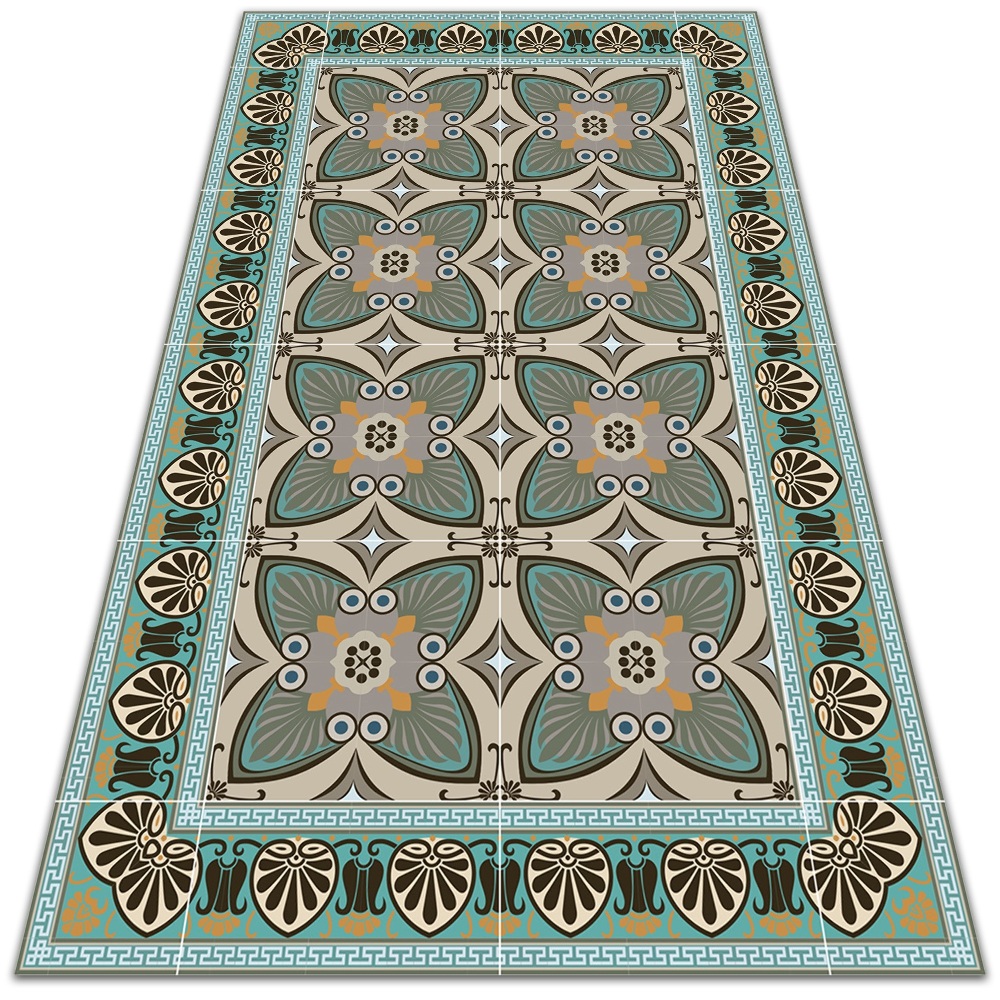 Modny uniwersalny dywan winylowy Wzór pawie pióra 150x225 cm