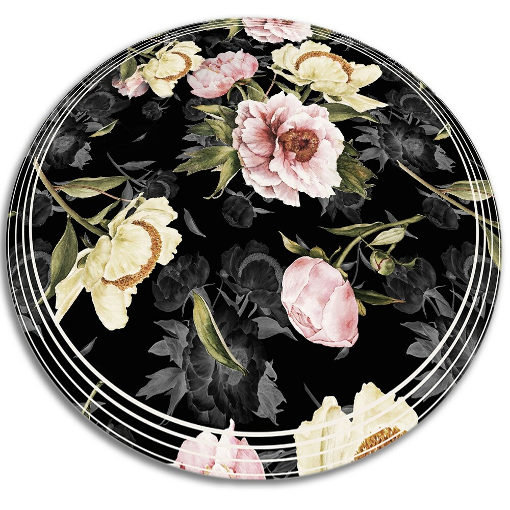 Dywan okrągły winylowy róże fi120 cm