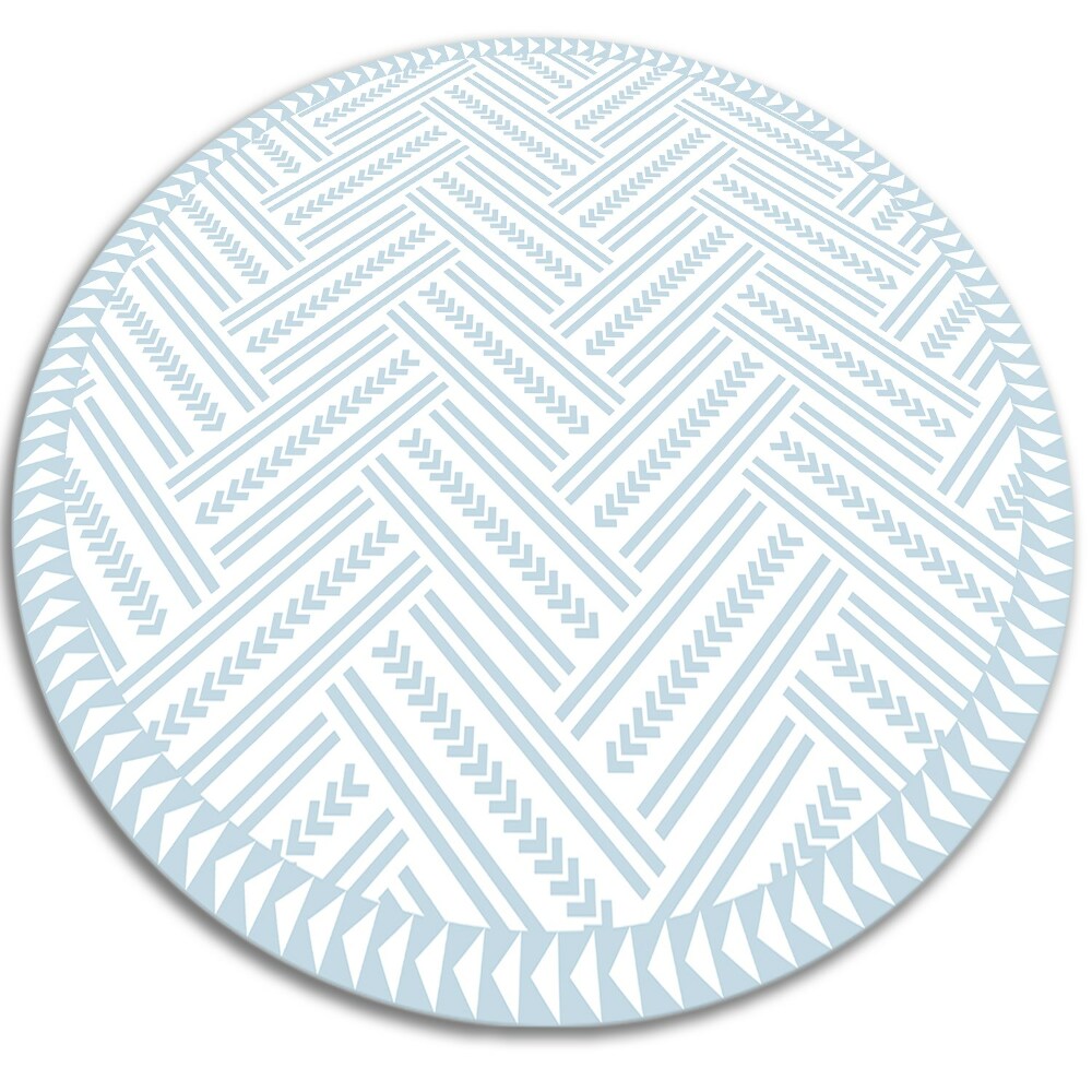 Modny uniwersalny dywan okrągły winylowy jodełkowy zygzak fi50 cm