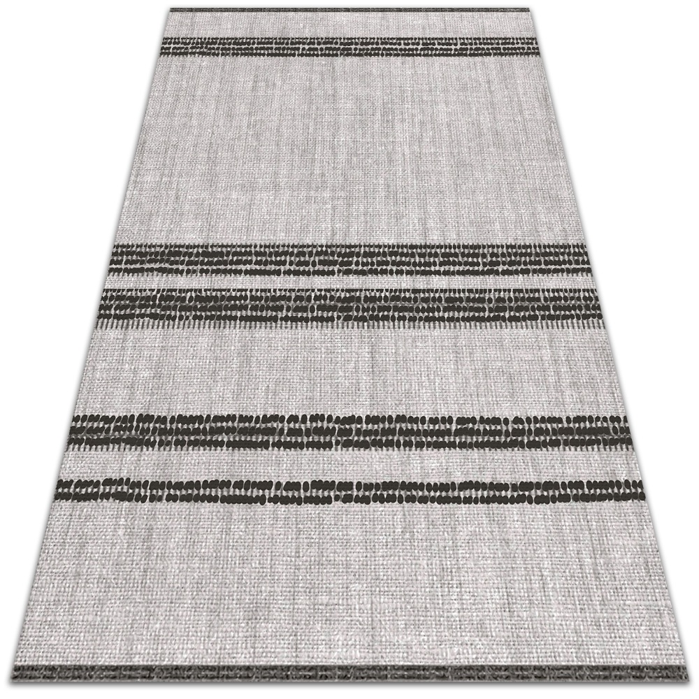 Nowoczesny dywan na balkon wzór Szary w linie 80x120 cm