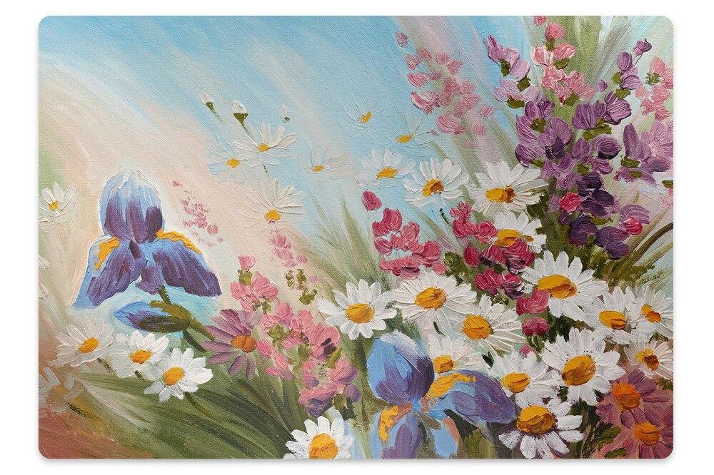 Mata na podłogę pod krzesło Polna łąka 120x90 cm