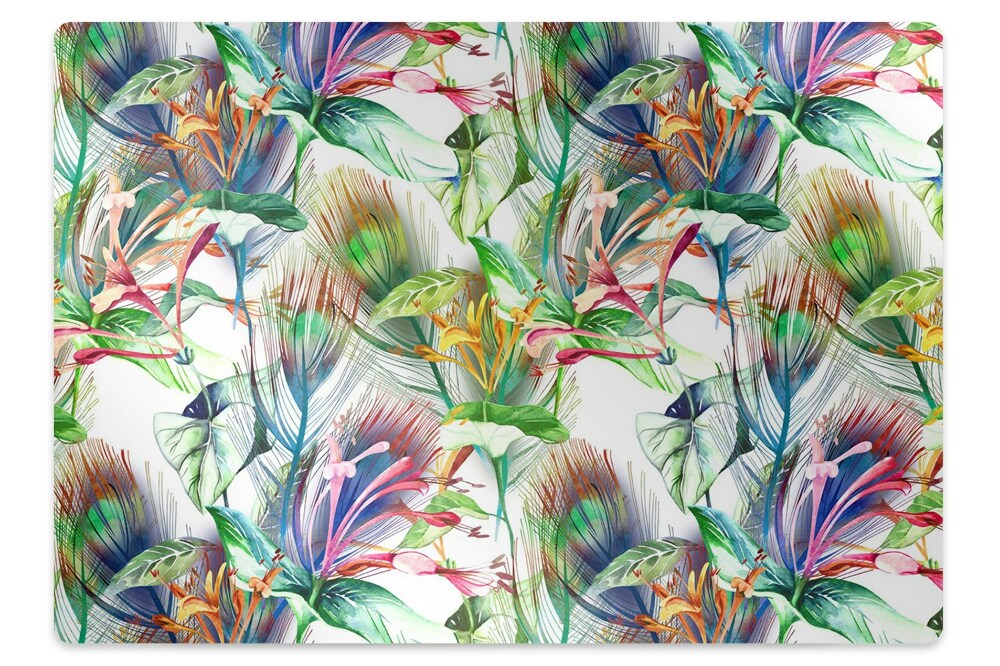 Podkładka pod krzesło obrotowe Kolorowe kwiaty 140x100 cm