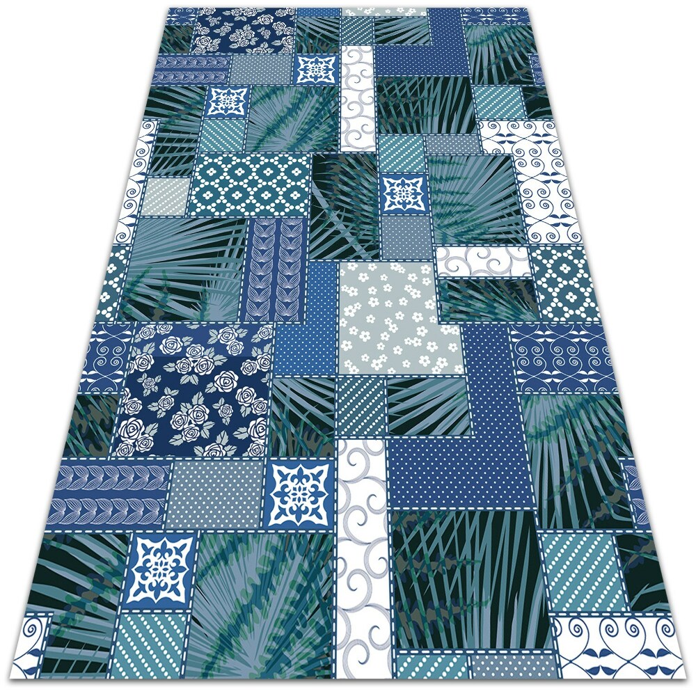 Modny dywan winylowy Tropikalny patchwork 120x180 cm