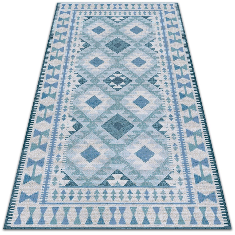 Modny uniwersalny dywan winylowy Niebieskie romby 60x90 cm
