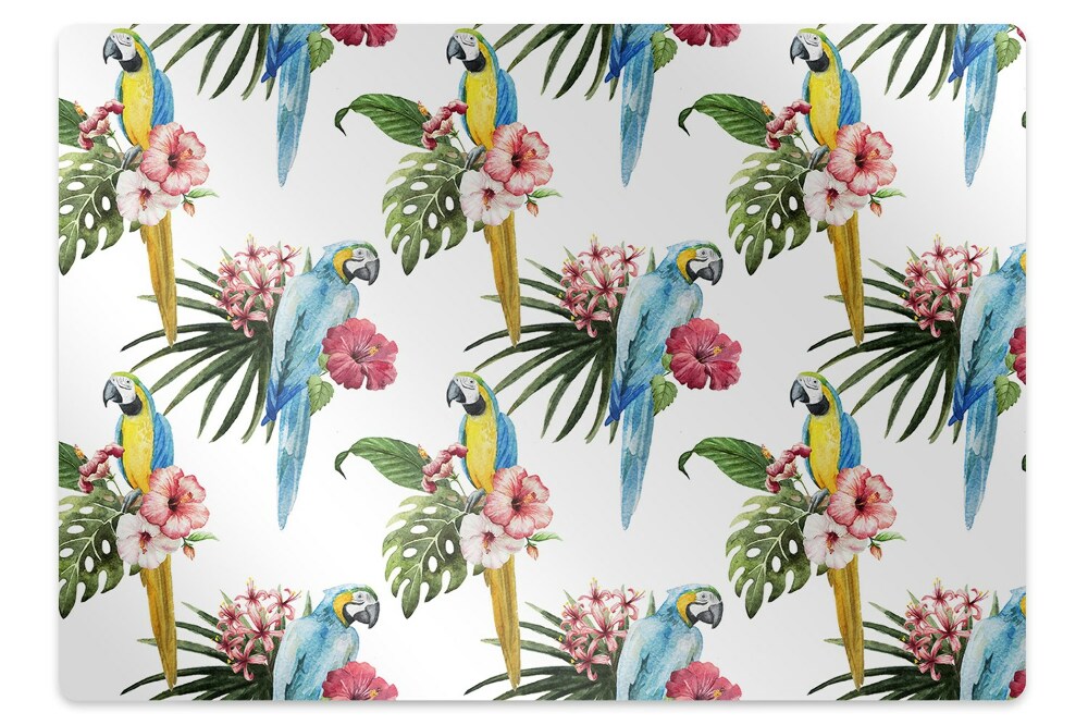 Podkładka pod krzesło obrotowe Papugi i Kwiaty 100x70 cm