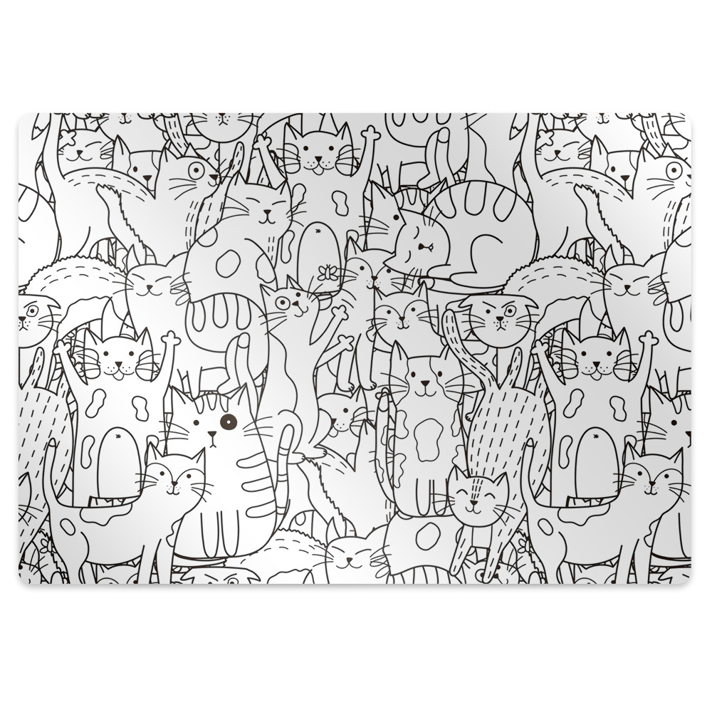 Podkładka pod fotel Koty w stylu Doodle 120x90 cm