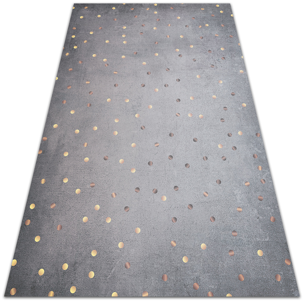 Modny dywan winylowy Złote kropki 150x225 cm
