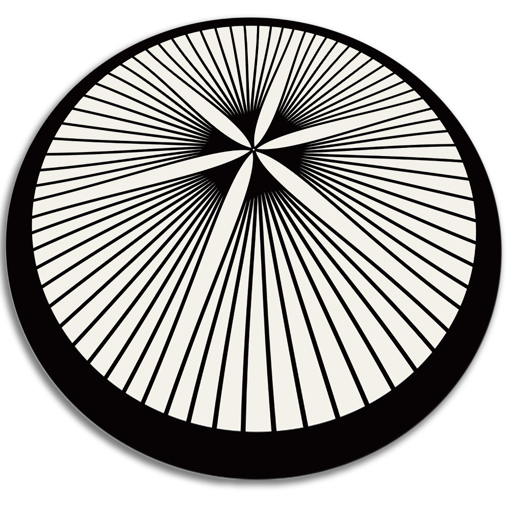 Dywan okrągły winylowy do domu okrągła florystyczne linie fi80 cm