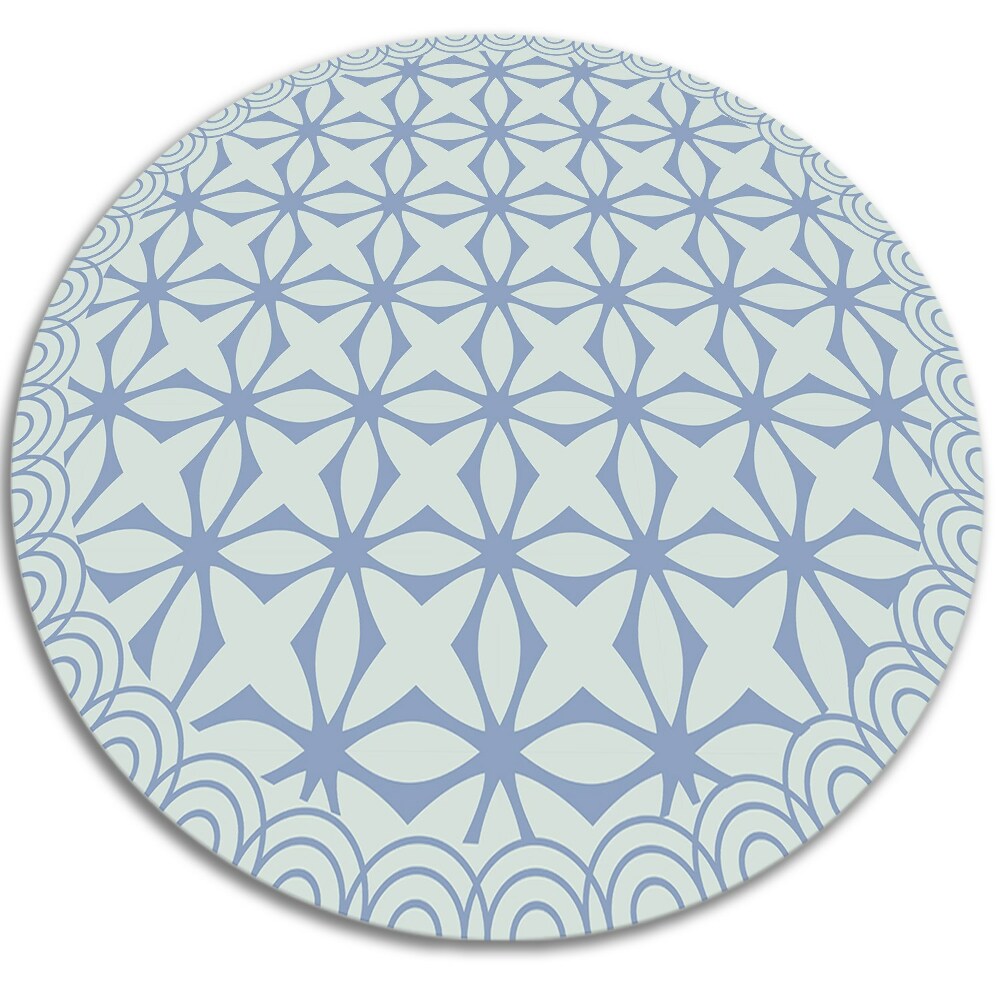 Wewnętrzny dywan okrągły winylowy geometryczne gwiazdki fi150 cm