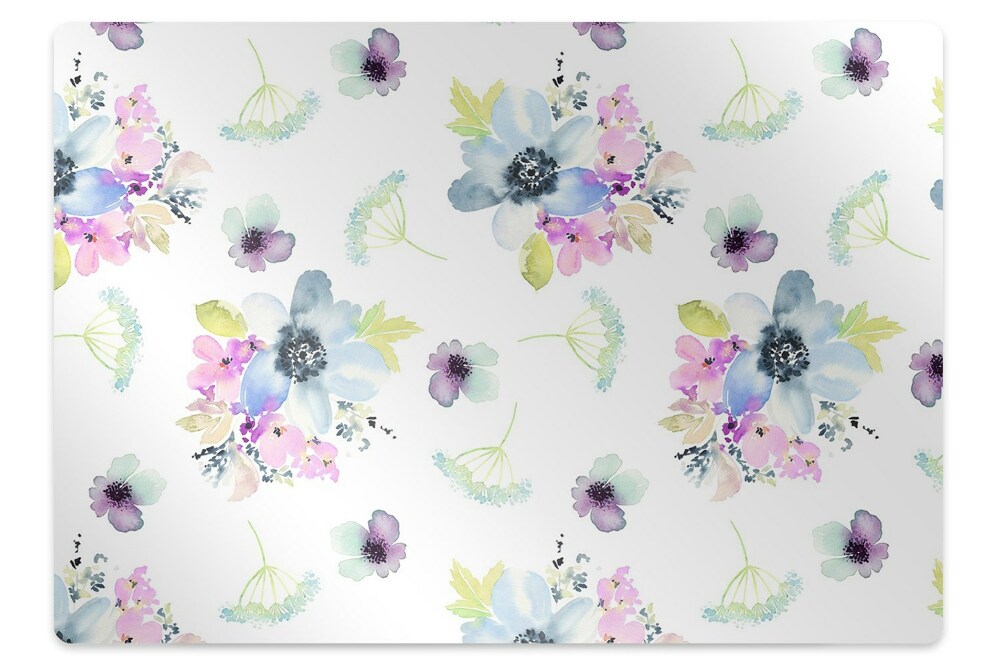 Mata pod fotel ochrona paneli Purpurowe kwiaty 120x90 cm