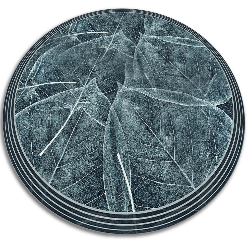 Dywan okrągły winylowy do domu okrągła liść fi130 cm