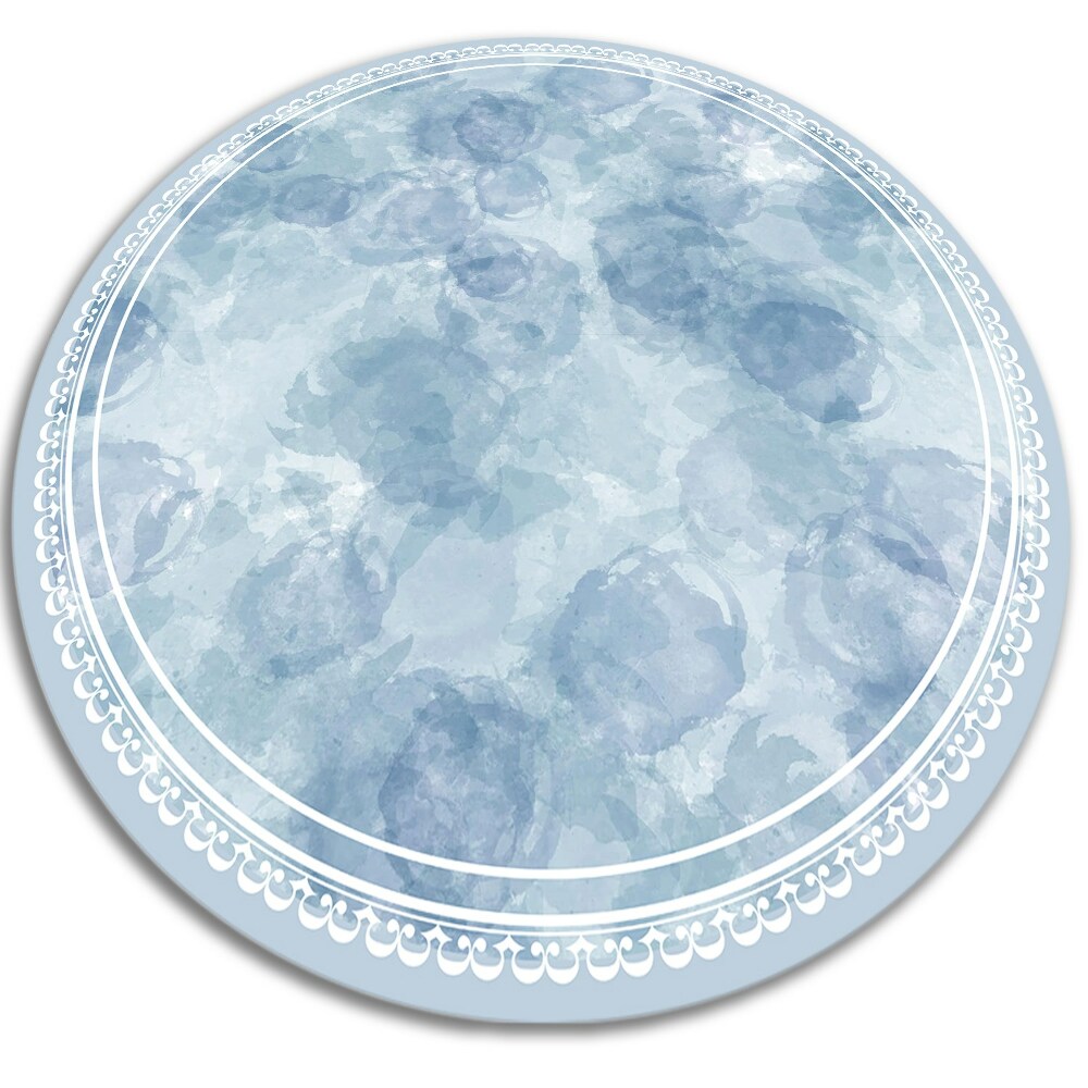 Dywan okrągły winylowy do domu okrągła akwarelowe plamy fi50 cm