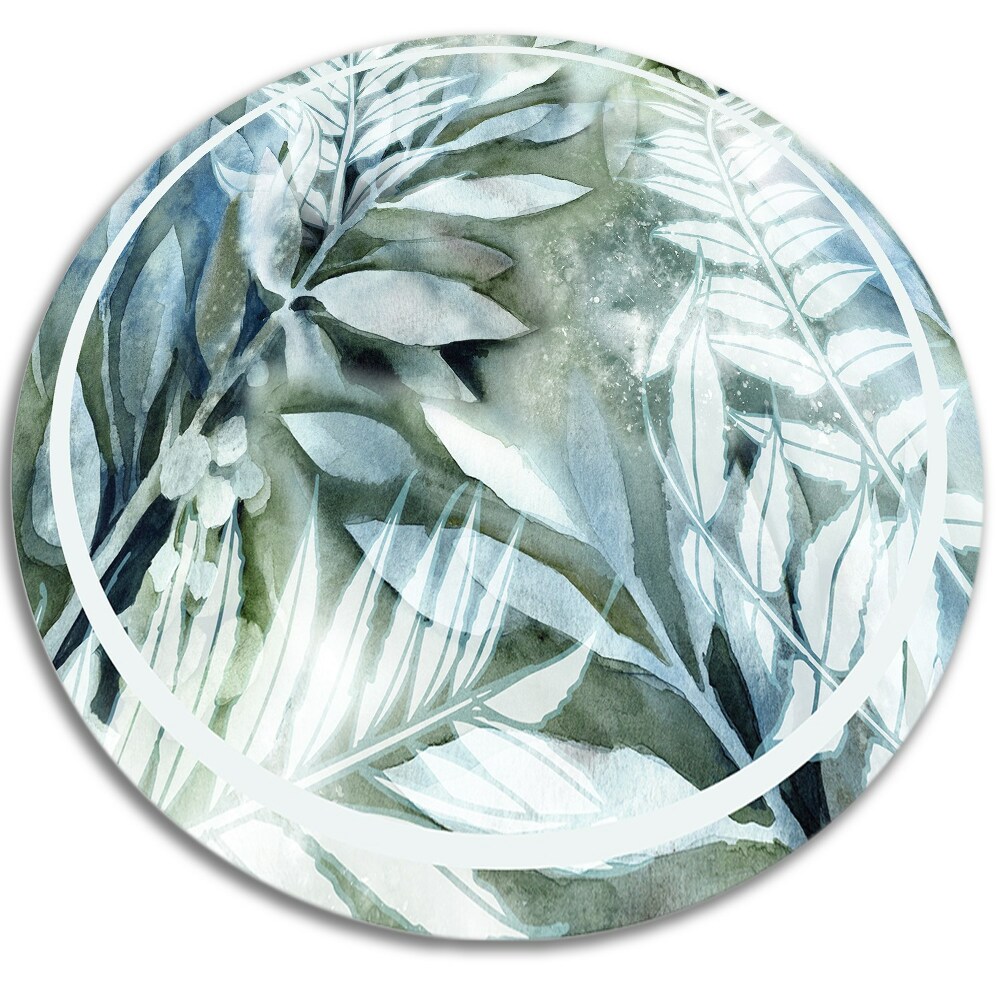 Uniwersalny dywan okrągły winylowy akwarelowe kwiaty fi100 cm