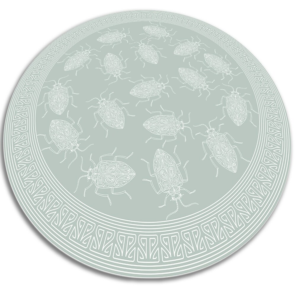 Dywan okrągły winylowy do domu okrągła robaki fi50 cm