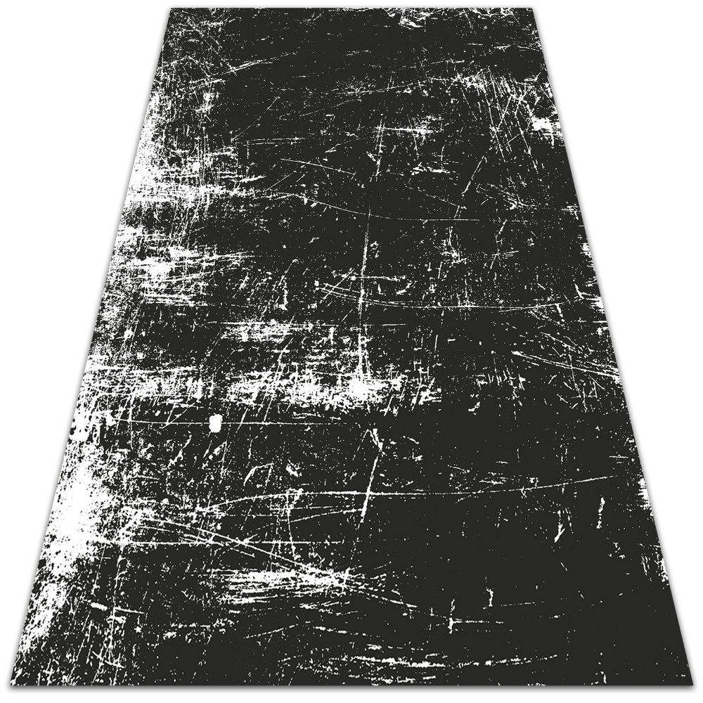 Modny dywan winylowy Czarny porysowany beton 120x180 cm