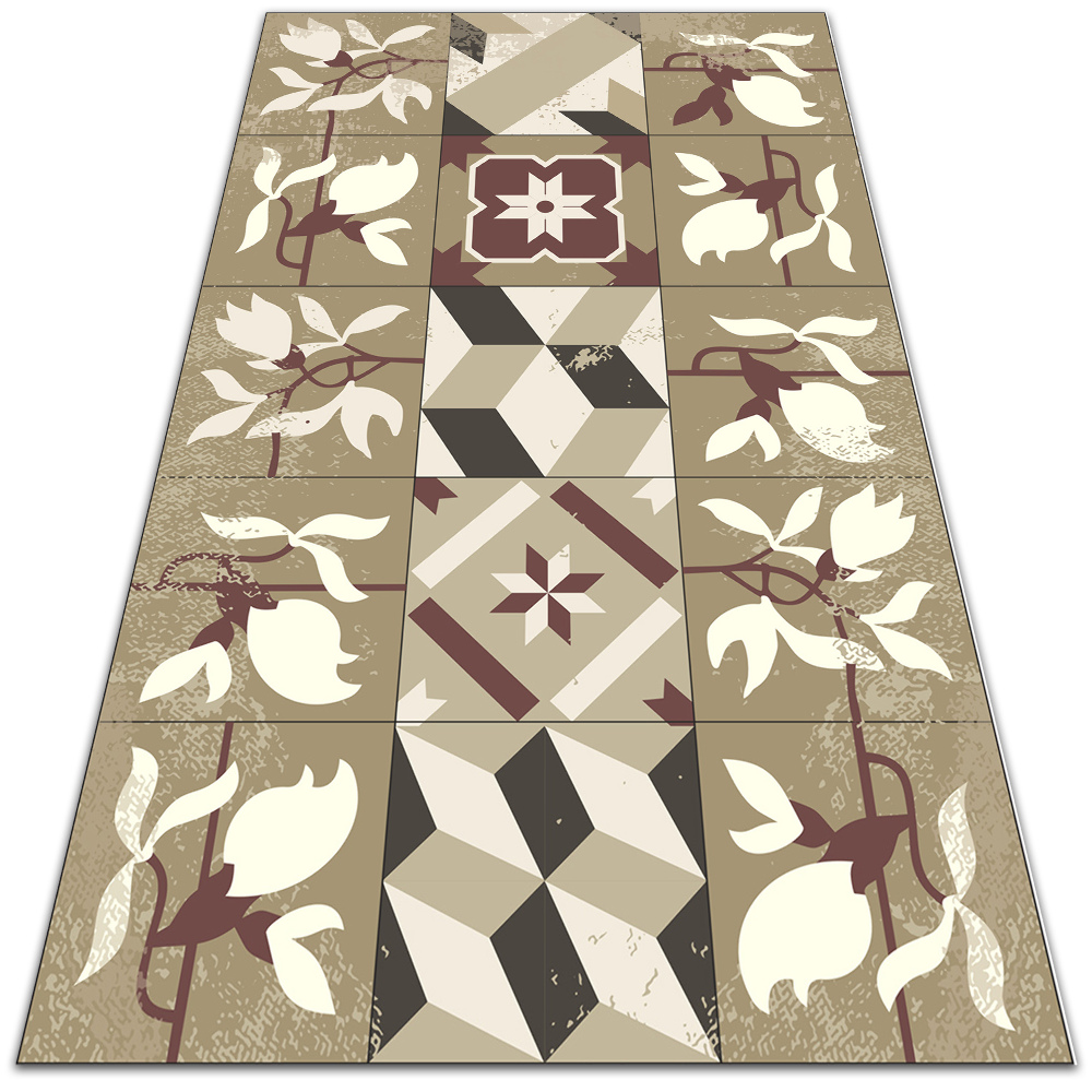 Modny uniwersalny dywan winylowy Kafelki magnolia 100x150 cm