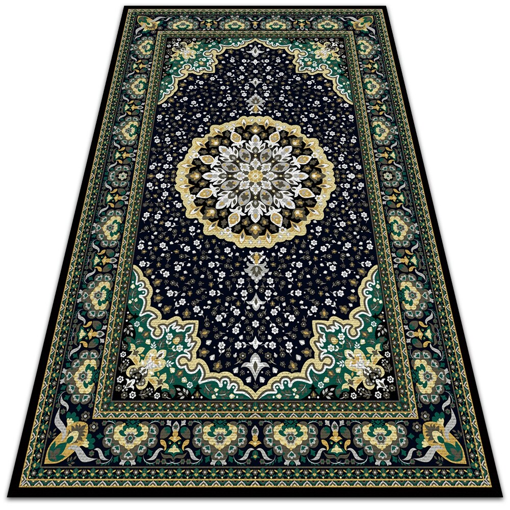 Wewnętrzny dywan winylowy Złota mandala 150x225 cm