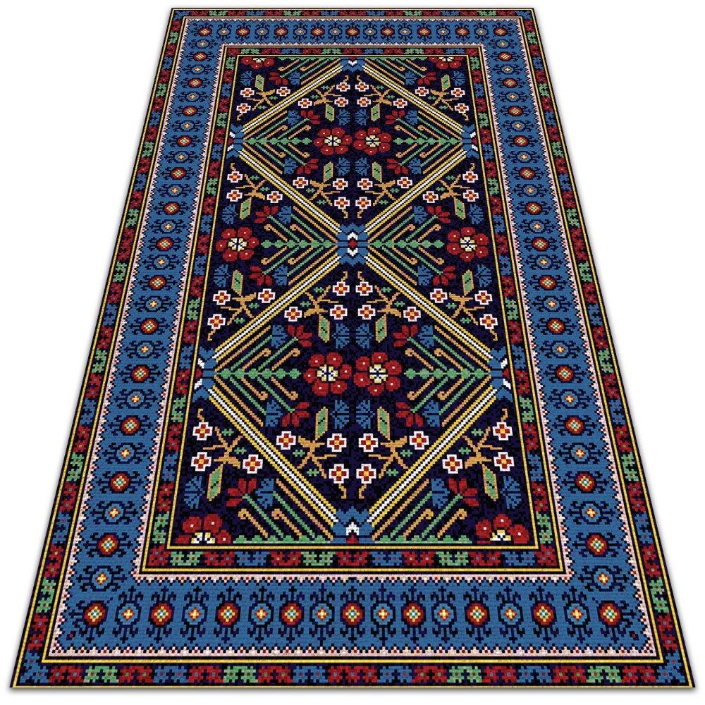 Winylowy dywan Geometryczne kwiaty retro 150x225 cm