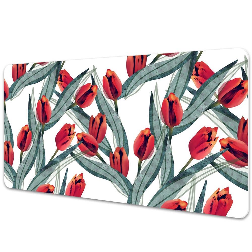 Duża podkładka na biurko dla dzieci Tulipany 90x45 cm