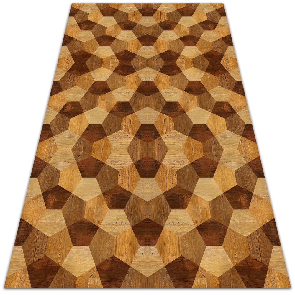Modny dywan winylowy Parkietowa geometria 100x150 cm