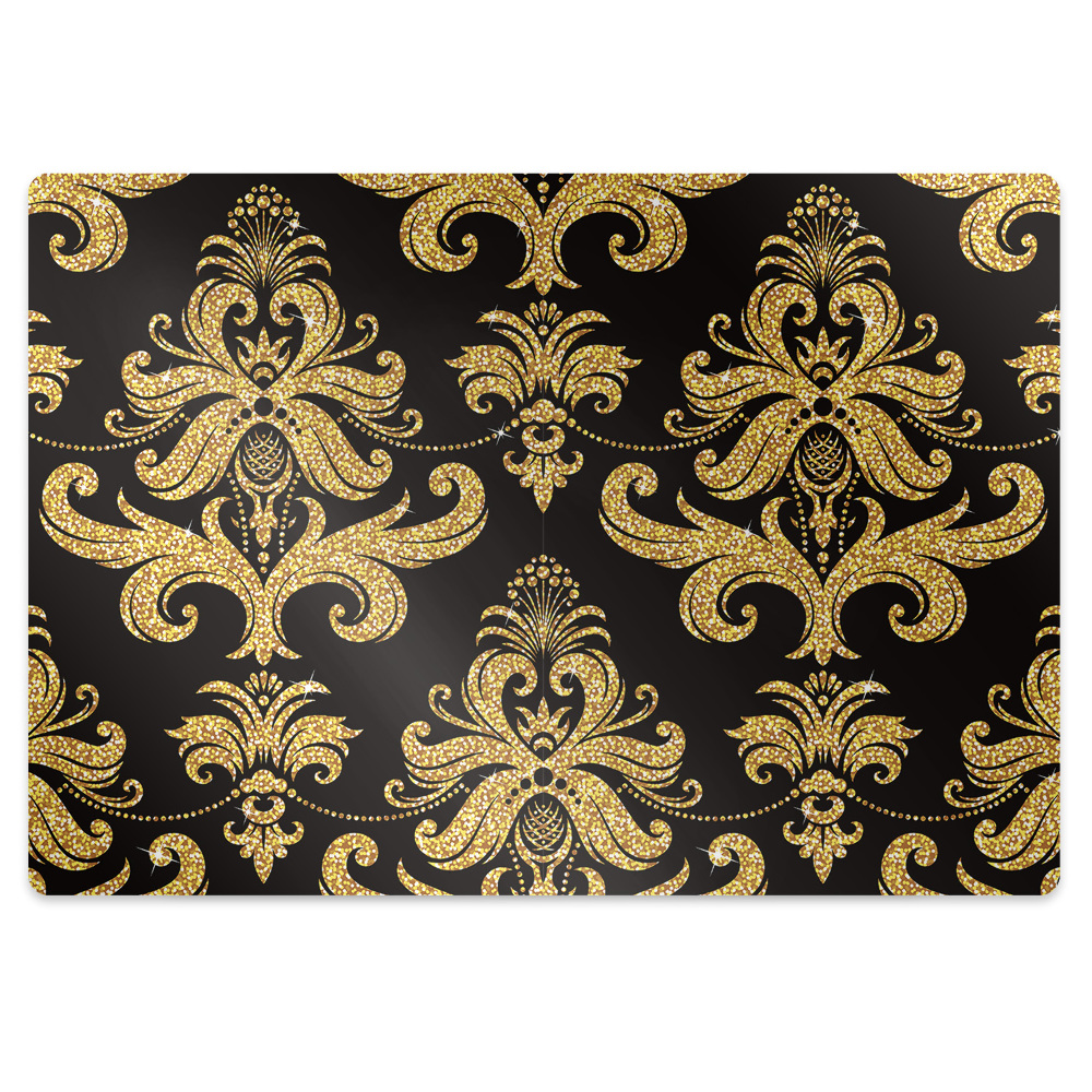Mata na podłogę pod krzesło Złoty ornament 120x90 cm
