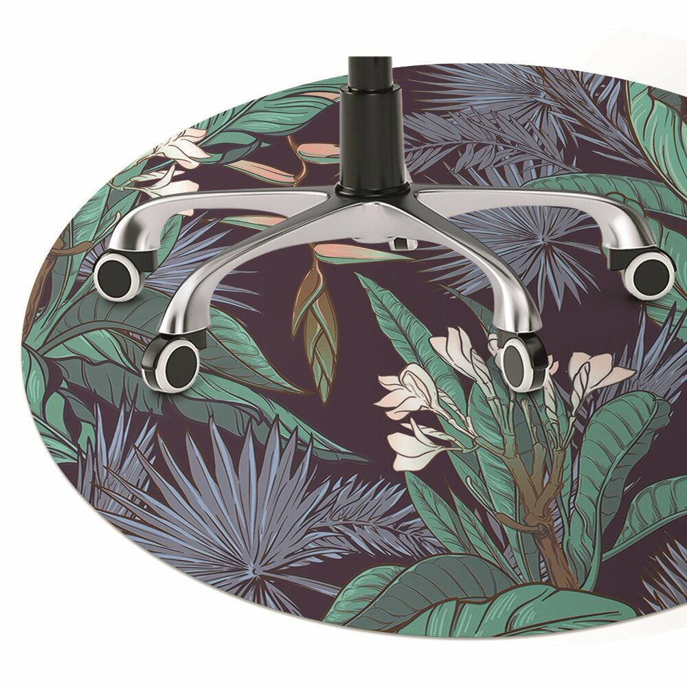 Mata na podłogę pod krzesło Tropikalna dżungla fi100 cm