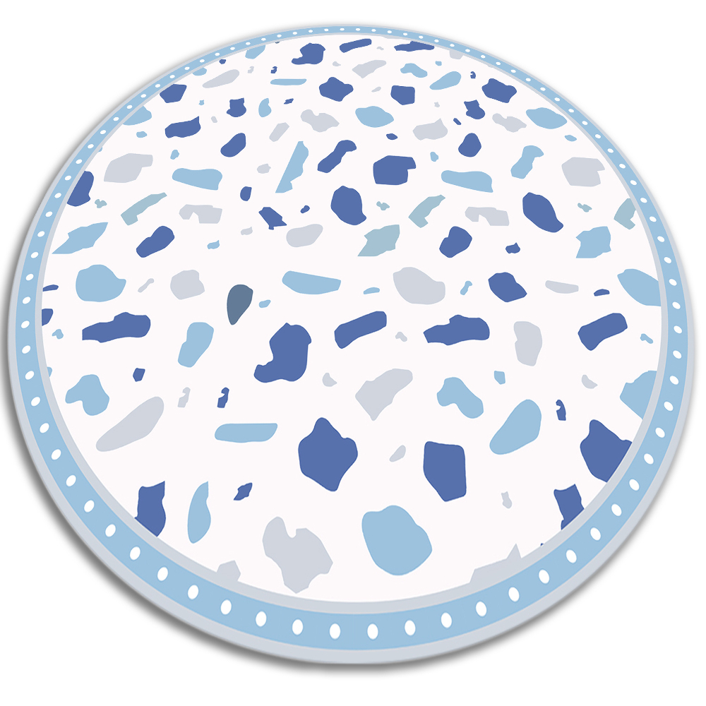 Dywan okrągły winylowy do domu okrągła abstrakcyjne ciapki fi80 cm