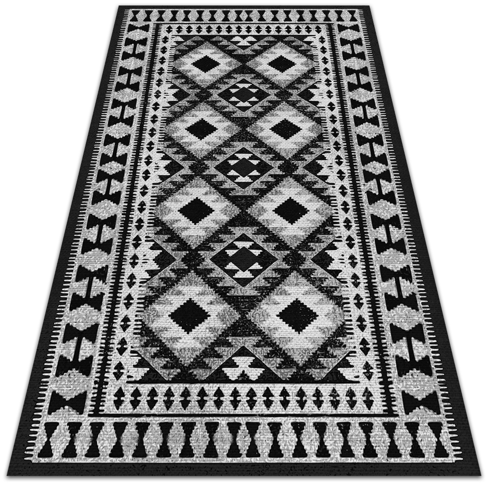 Modny dywan winylowy Czarne romby 150x225 cm